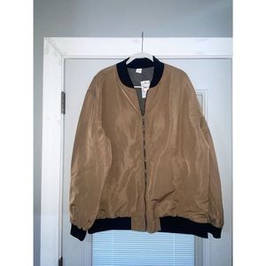 Reversible Civil Society Bomber Jacket, Tan and Gray size XXL
